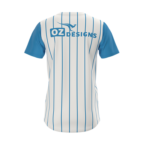 OZDesigns -Customized Sublimation Cricket Top/ Bottom-up Shirt with P/D Wicking & Anti-Bacterial Tech, Recycled Materials